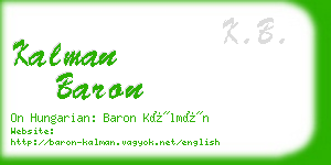 kalman baron business card